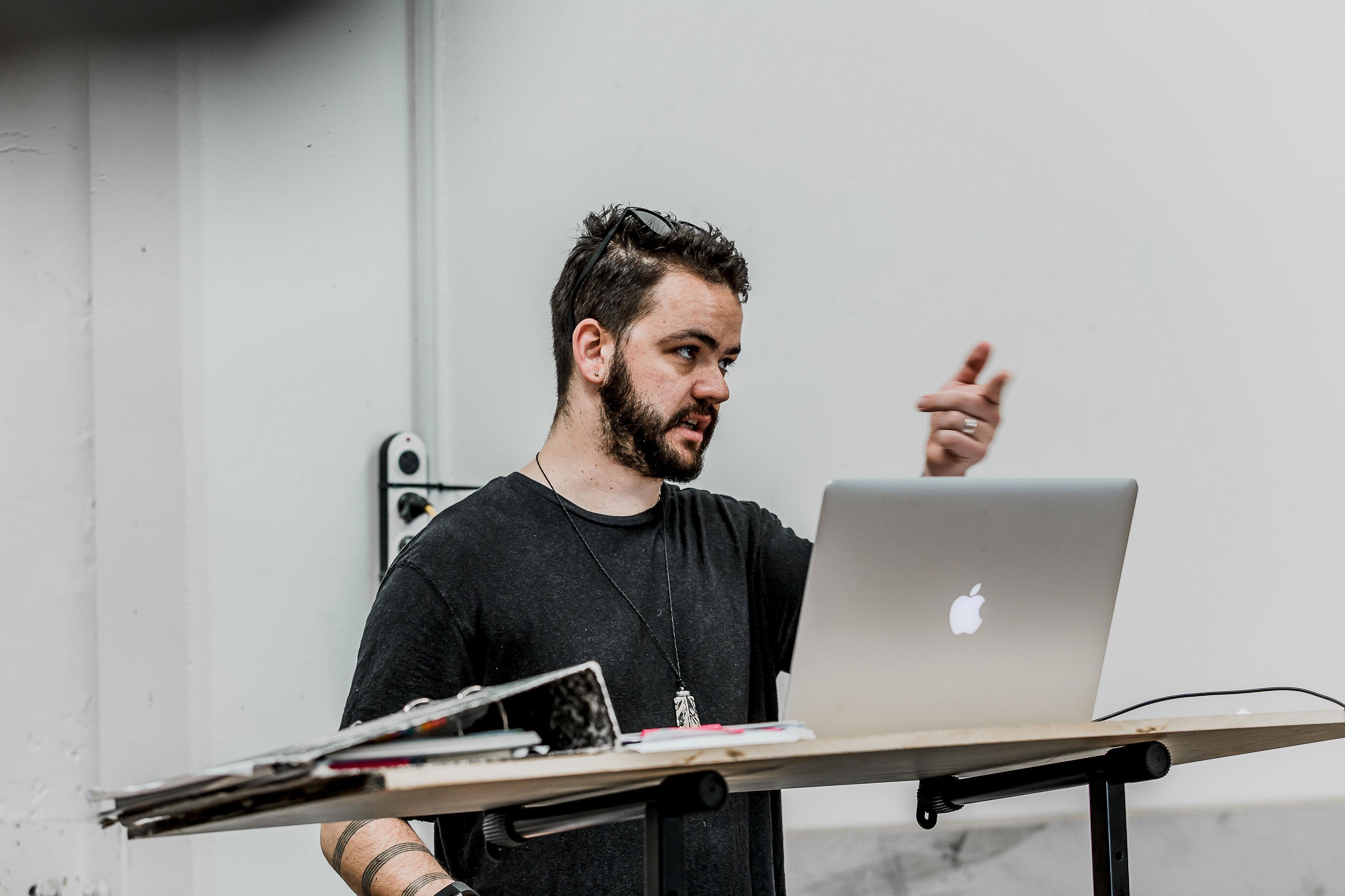 Musical Director Robin Kelly in rehearsals for Here Lies Love