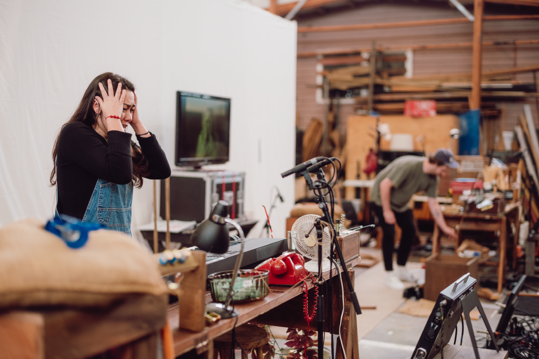 Isla Mayo & Jack Buchanan rehearsal for Live Live Cinema: Night of the Living Dead