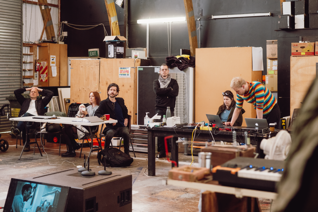 The Night of the Living Dead team in rehearsal
