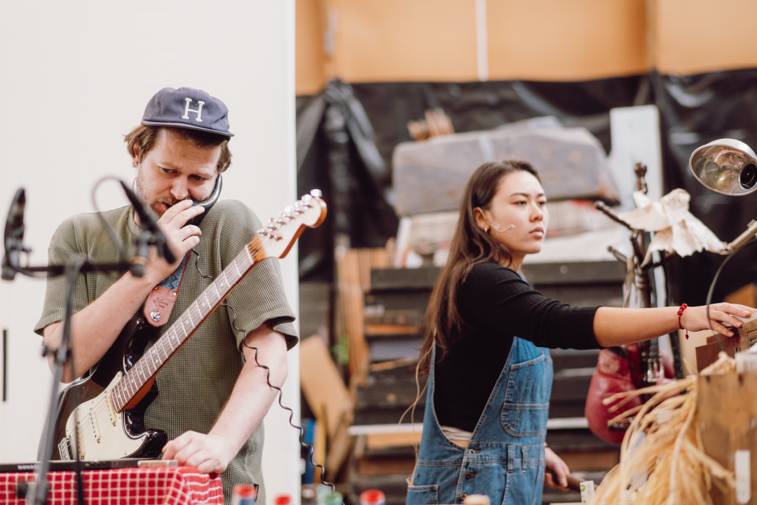 Jack Buchanana & Isla Mayo rehearse for Live Live Cinema: Night of the Living Dead