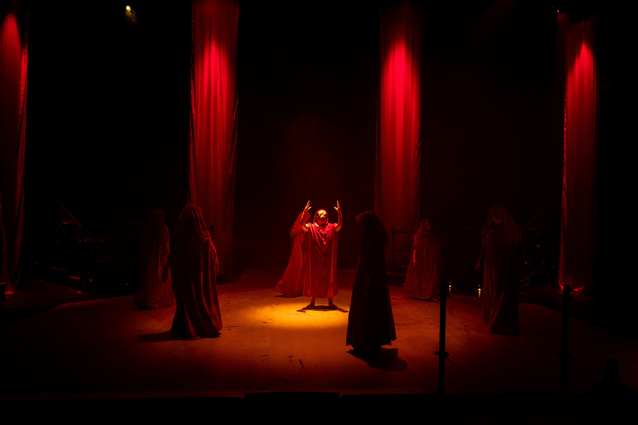 The Cast perform Mr Burns, A Post-Electric Play at Rangatira, Q Theatre, 2018.