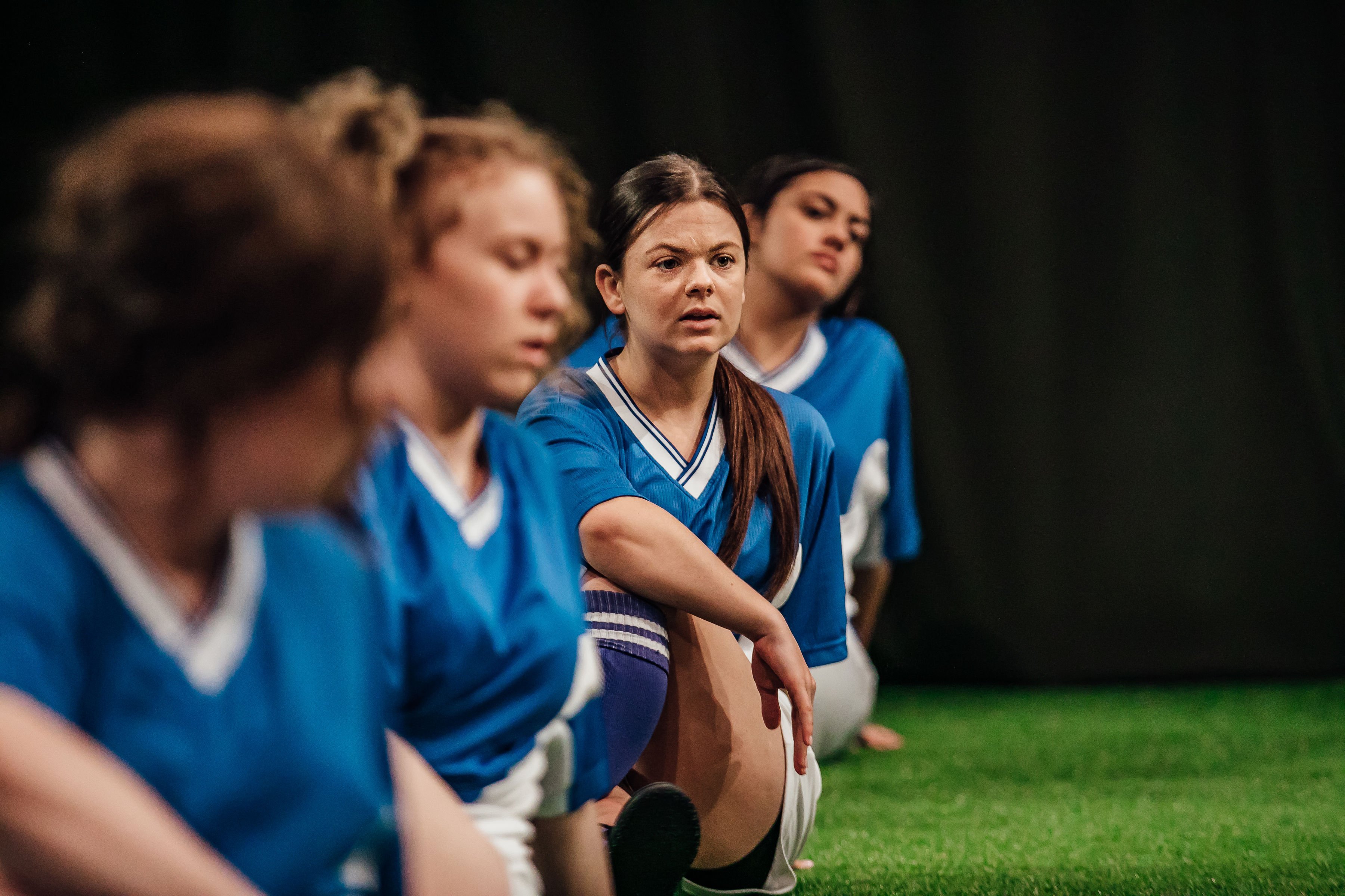 Aisling Baker performs The Wolves at Loft, Q Theatre, 2019.
