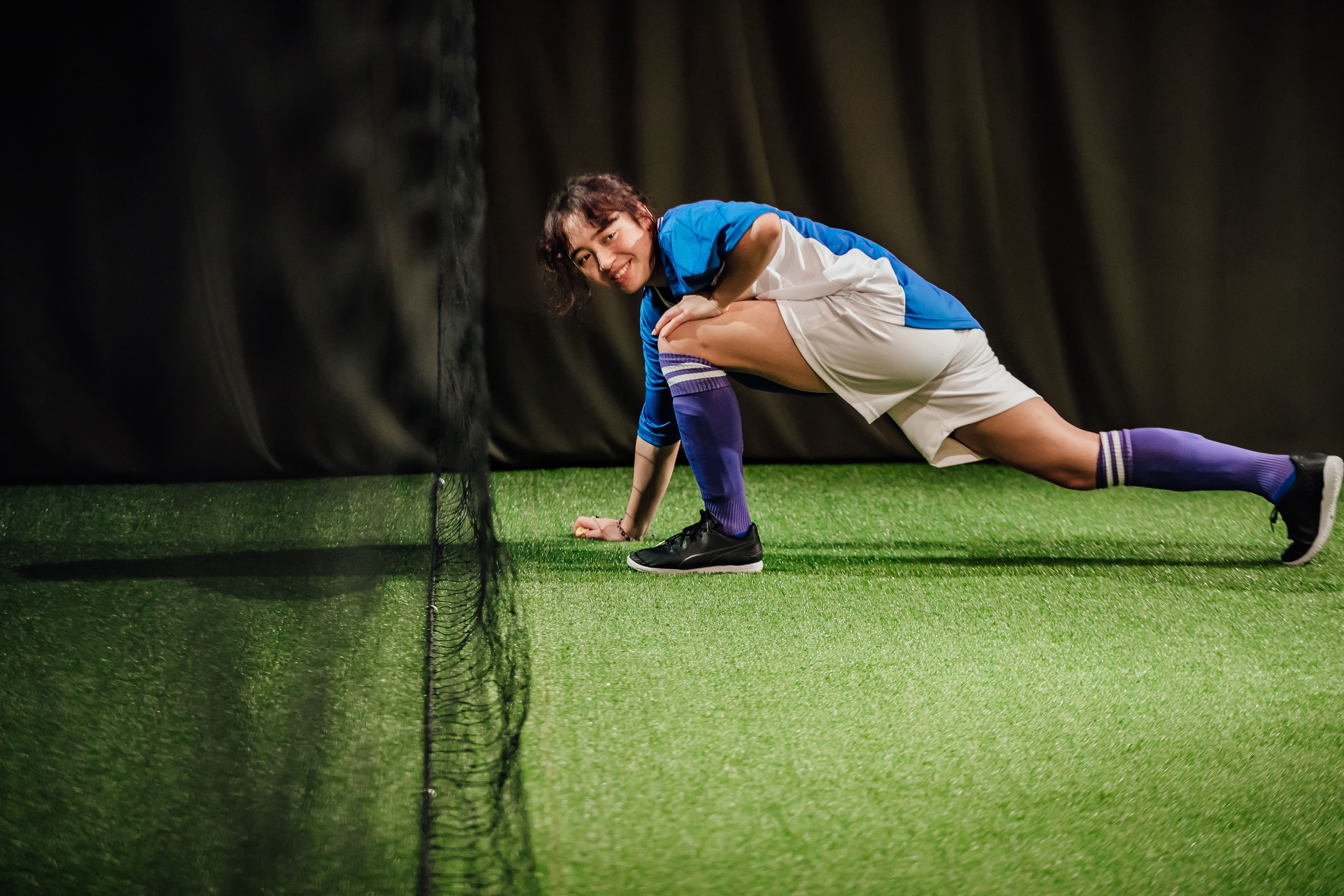 Akinehi Munroe performs The Wolves at Loft, Q Theatre, 2019.