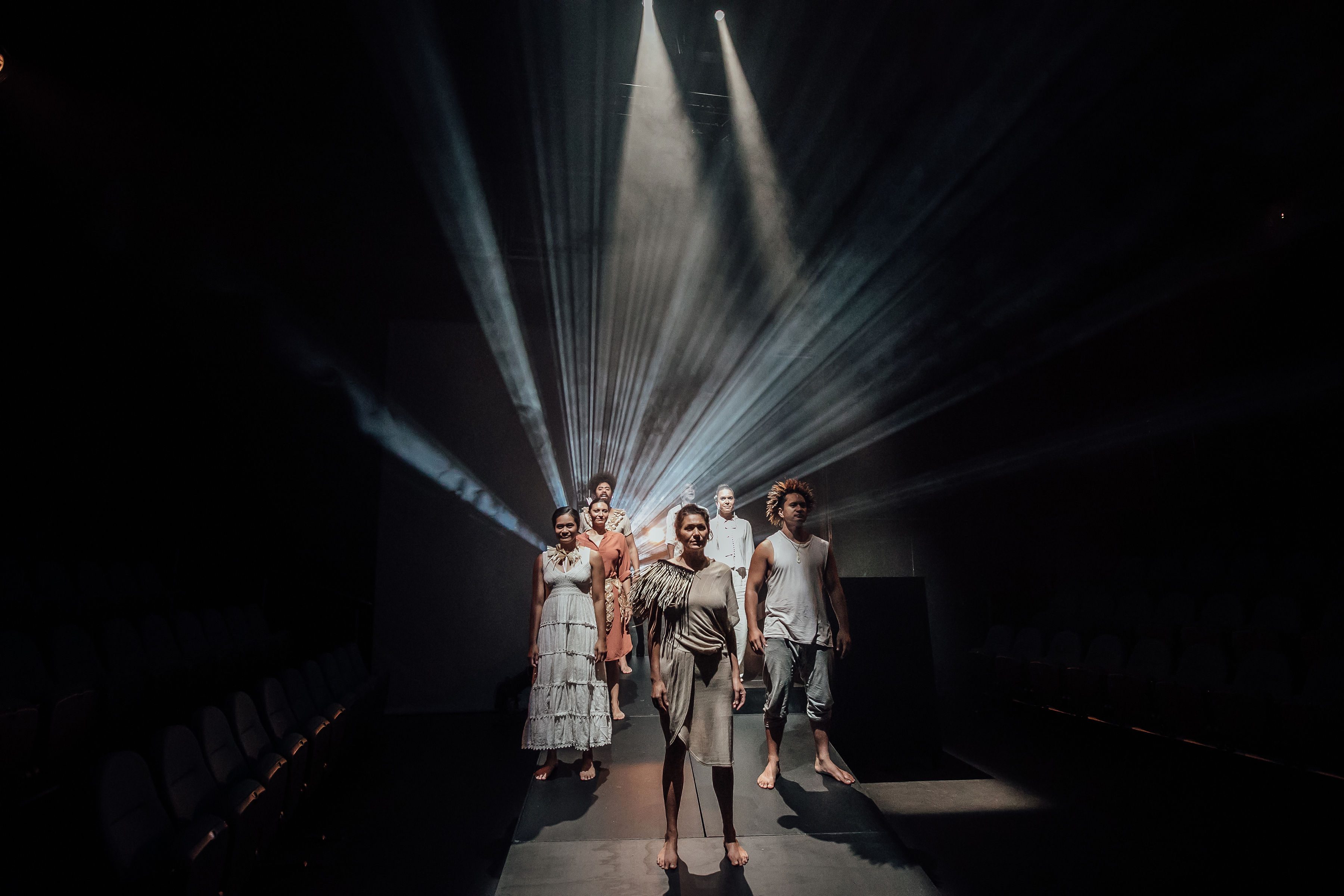 The cast of UPU performs at Rangatira, Q Theatre, 2020.