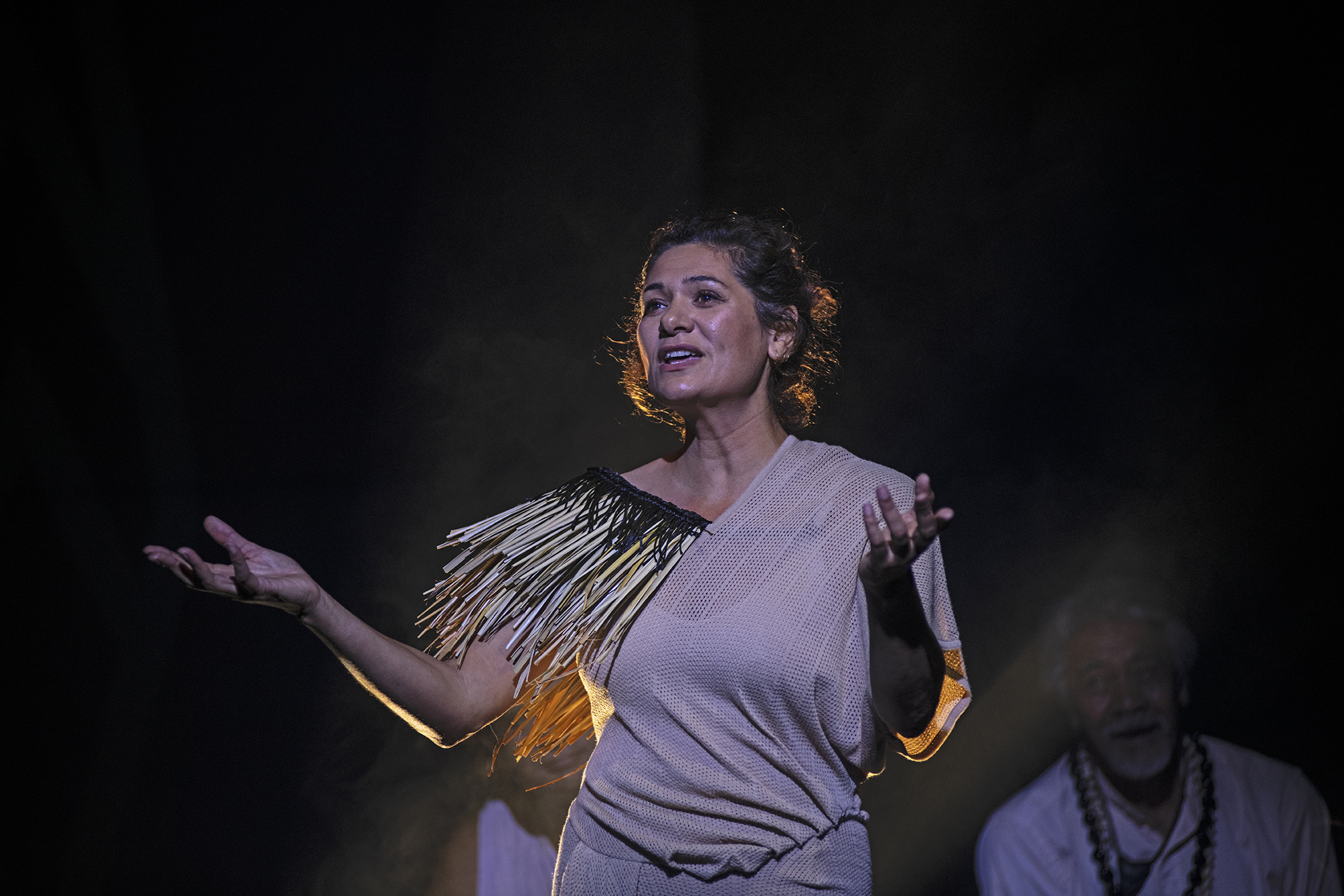 Nicola Kāwana performs in UPU at Rangatira, Q Theatre, 2020.