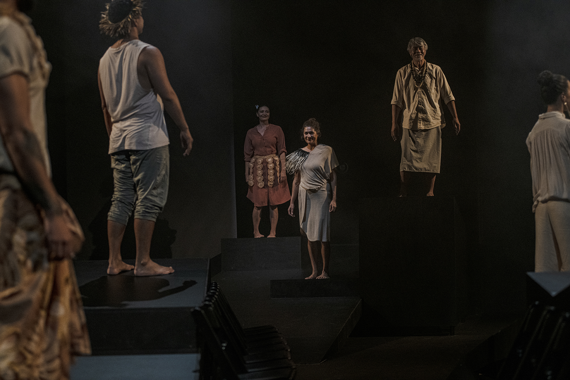 The cast of UPU performs at Rangatira, Q Theatre, 2020.