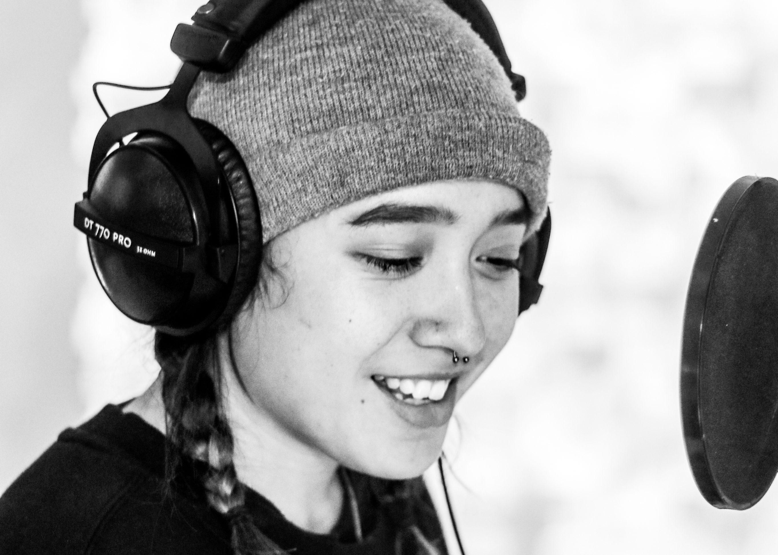 Akinehi Munroe in the recording studio for MAURI TAU