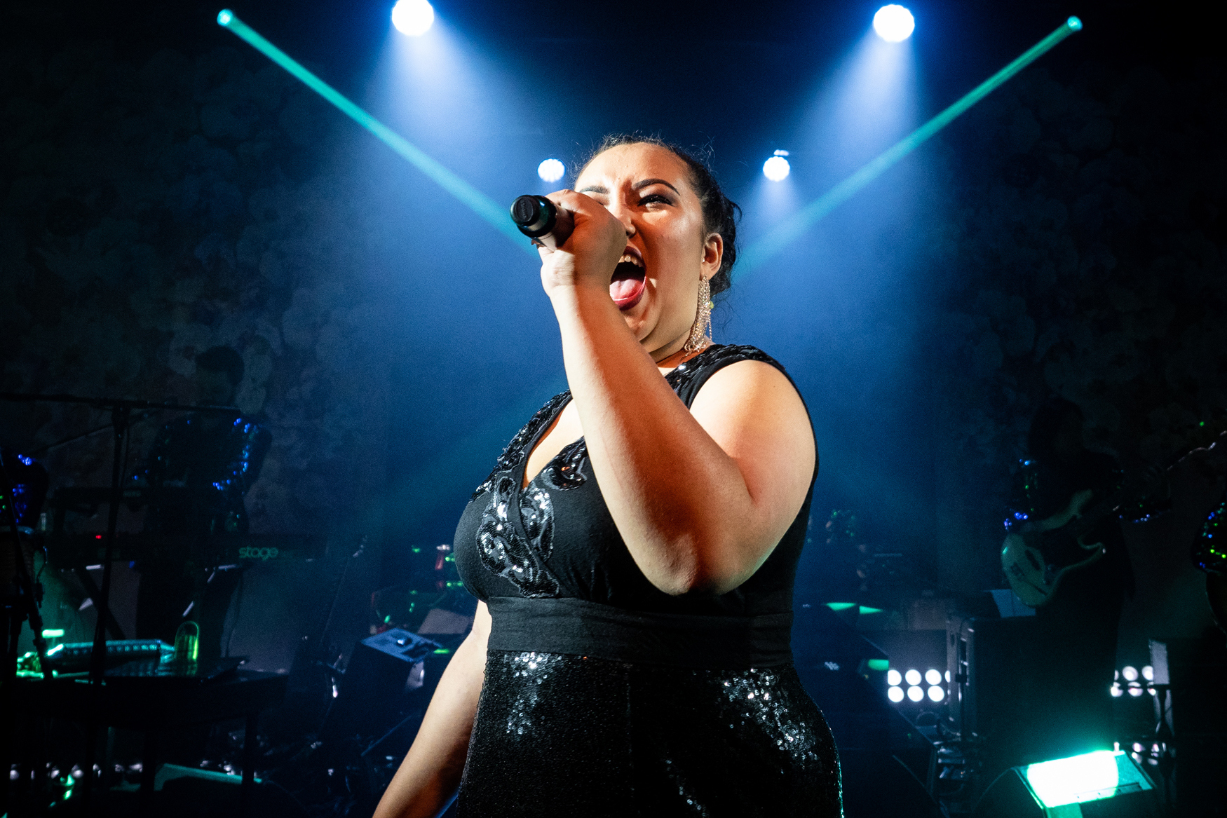 Sarah Nessia performs Here Lies Love, at Rangatira, Q Theatre 2018.